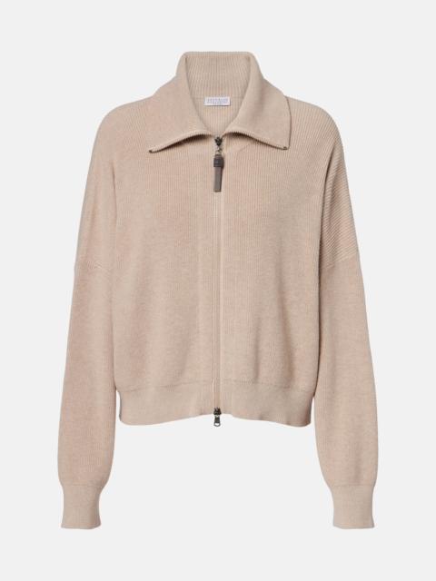 Brunello Cucinelli Knitted cotton blouson jacket