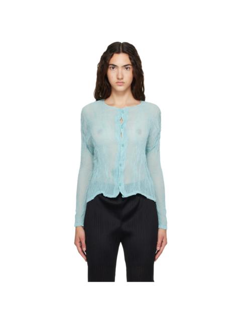 ISSEY MIYAKE Blue Chiffon Twist 2 Cardigan