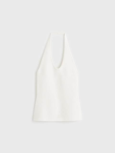 TOTEME Compact knit halter top optic white
