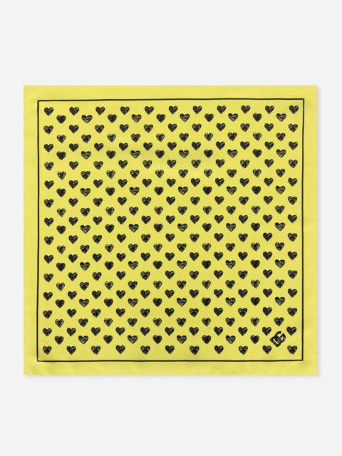 Dolce & Gabbana Heart-print silk bandanna