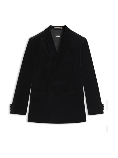 SLIM-FIT JACKET IN COTTON VELVET