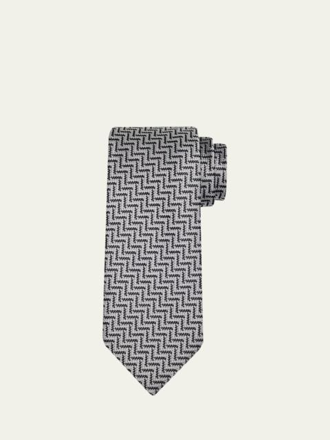 TOM FORD Men's Diagonal Chevron Silk Tie