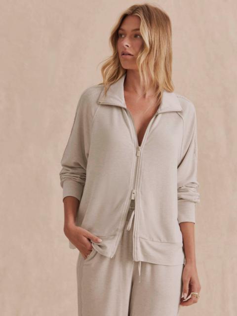 Splendid Supersoft Lace Trim Zip Up