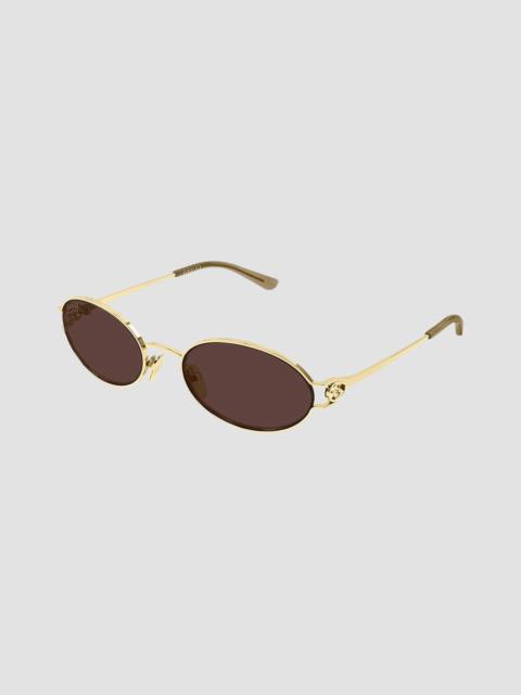GUCCI Women's Interlocking G GG2233S 55MM Oval Sunglasses - Gold