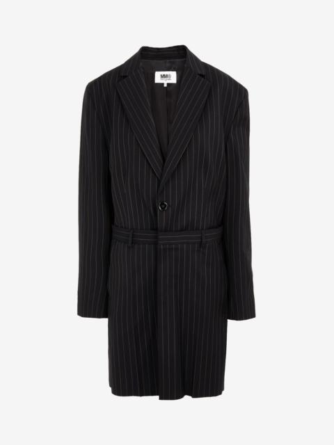 MM6 Maison Margiela Pinstripe long-line blazer