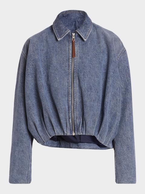 Loewe Draped Denim Bomber Jacket