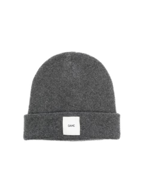 OAMC logo-patch ribbed-knit beanie