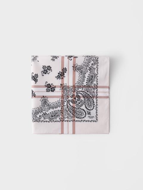 Prada Printed cotton scarf 65