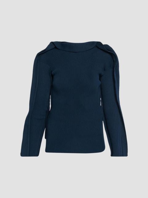 ISSEY MIYAKE Women's Prance Rib-Knit Top - Navy