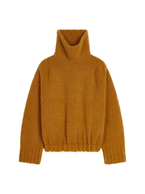 high-neck knit sweater