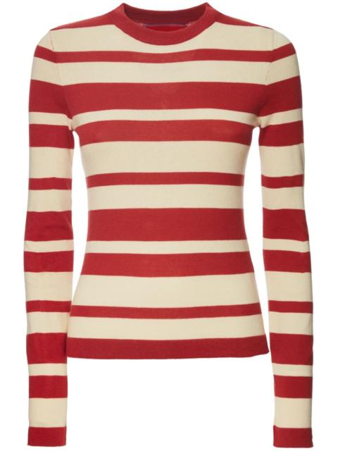 La DoubleJ striped cotton-blend jumper