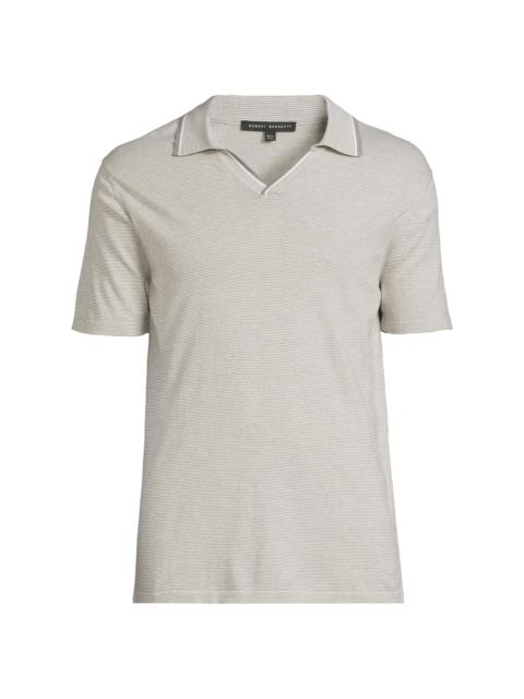 ROBERT BARAKETT Men's Enrico Cotton Polo Sweater - Stone