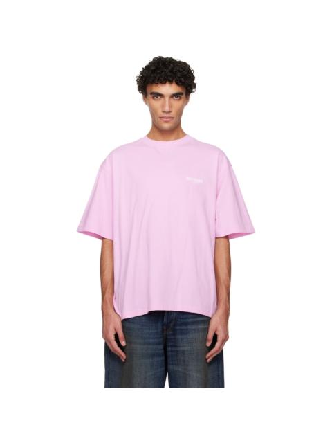 We11done Pink '1506' Wave Logo T-shirt