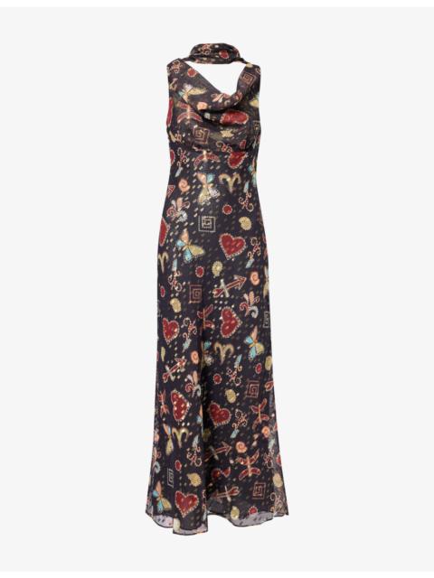 Never Fully Dressed Astra Sophie Printed Woven Maxi Dress