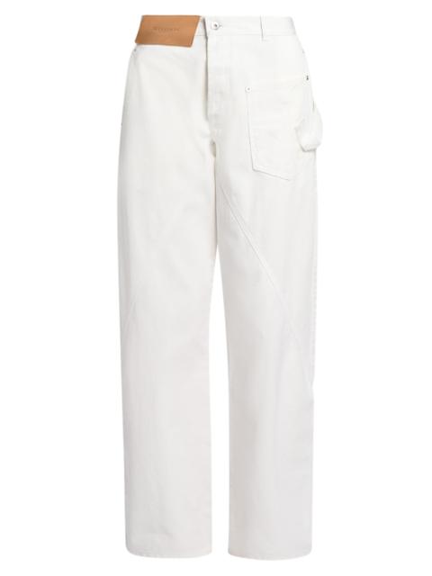 JW Anderson Women's Twisted Workwear Straight-Leg Jeans - Off White