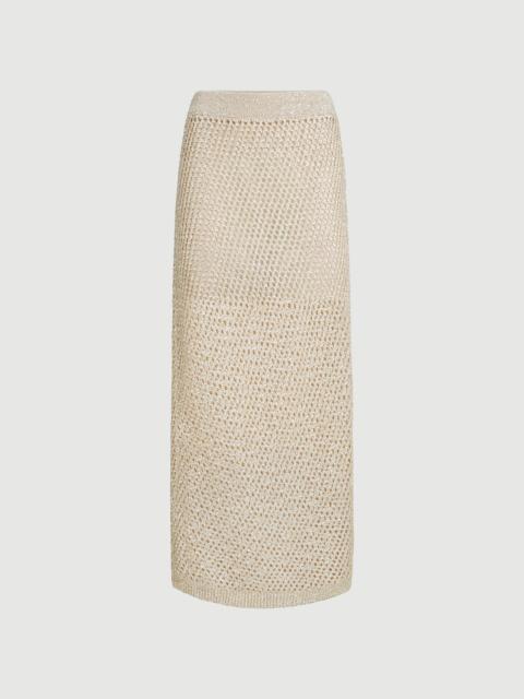 Brunello Cucinelli Dazzling texture net knit skirt in hemp
