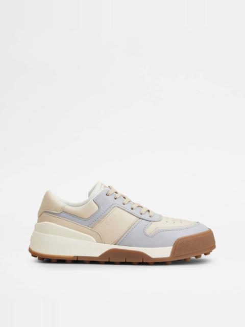 Tod's TOD'S SNEAKERS IN LEATHER - GREY, BEIGE, OFF WHITE