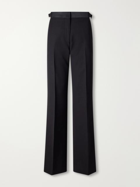 WALES BONNER Gallery Satin-trimmed Wool-twill Flared Pants