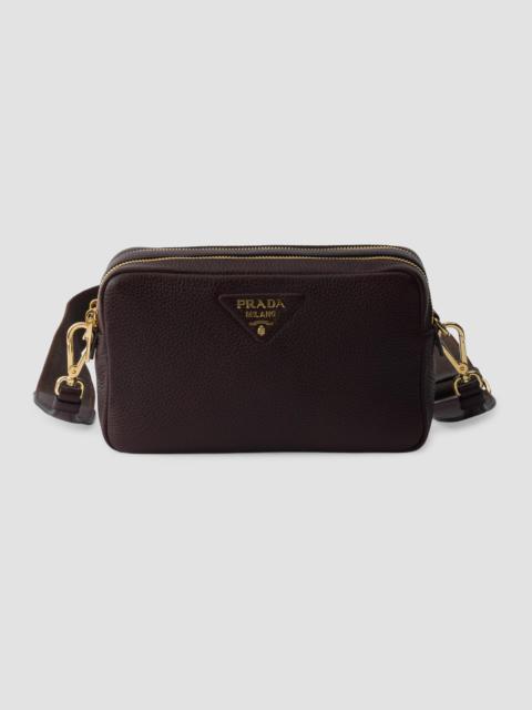 Prada Women's Small Leather Shoulder Bag - Dark Brown