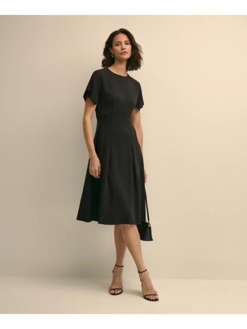 Brooks Brothers Crepe Viscose Butterfly Sleeve Dress