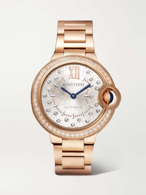 Cartier Ballon Bleu de Cartier Automatic 33mm 18-karat rose gold and diamond watch
