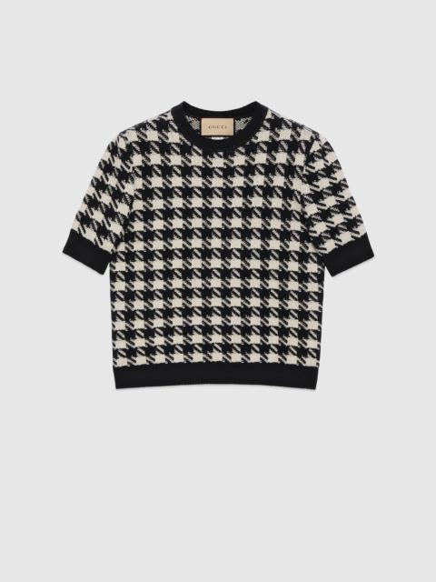 GUCCI Houndstooth crewneck top