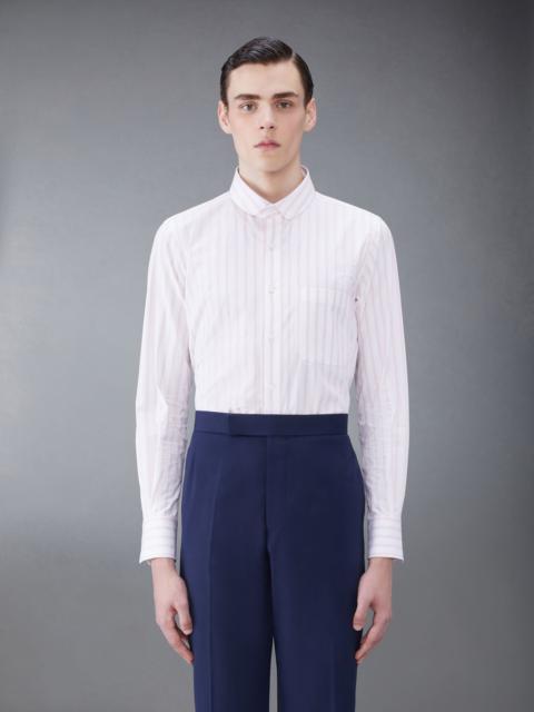 Thom Browne Stripe Poplin Round Collar Shirt