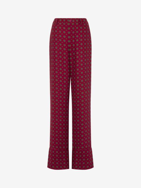 Moschino TROUSERS IN SATIN TIE PRINT