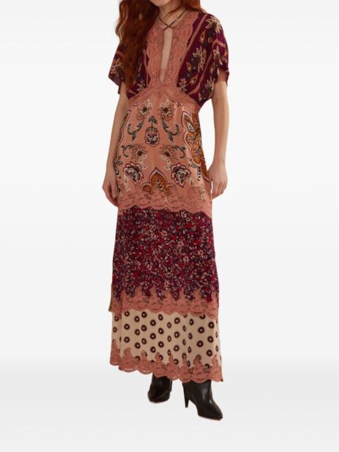 FARM RIO Glam Tapestry floral-lace dress