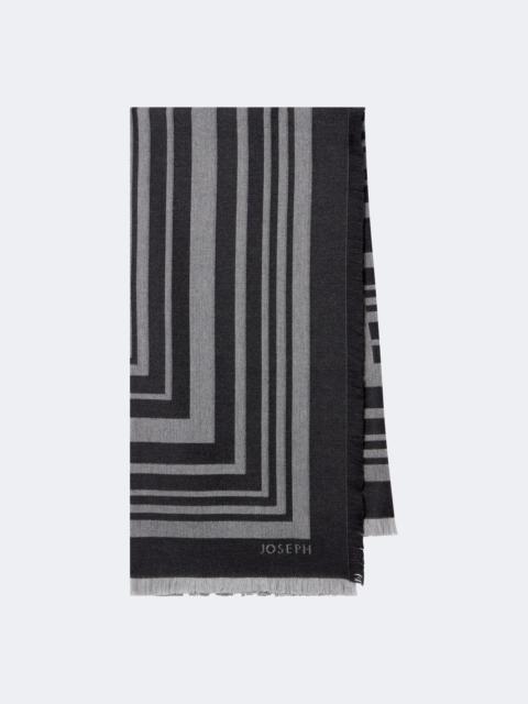 JOSEPH Neoma fringed jacquard virgin wool scarf