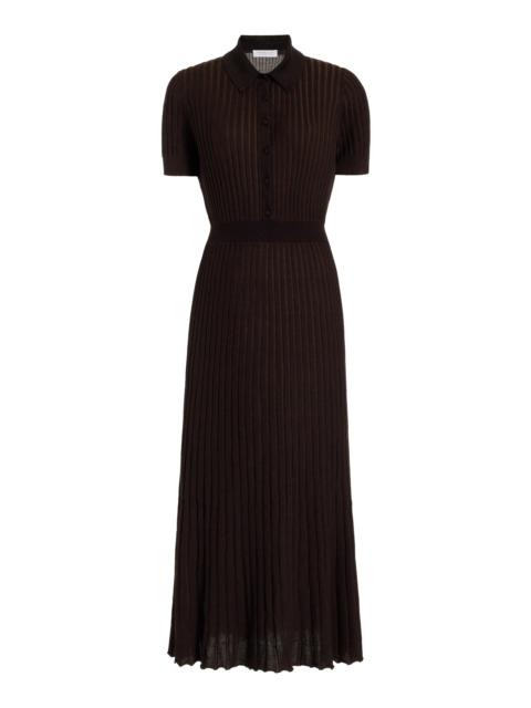 Amor Ribbed Dress in Chocolate Silk Cashmere