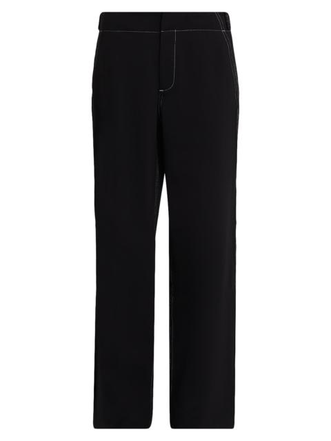 rag & bone Women's Irina Contrast-Topstitch Ponte High-Rise Pants - Black