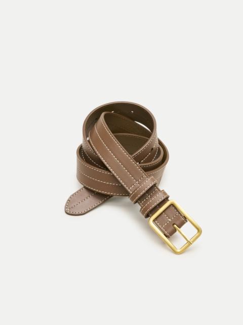 J.CREW Topstitched belt in leather