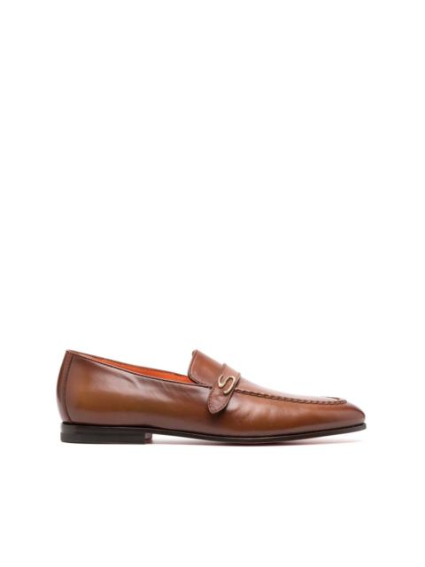 tonal leather loafers