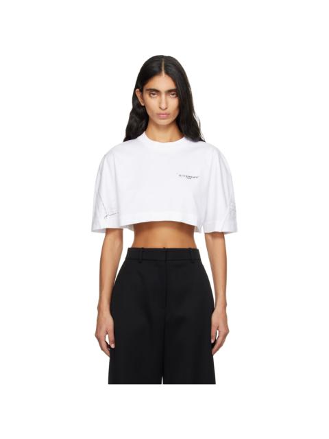 Givenchy White Cropped Cocoon T-shirt