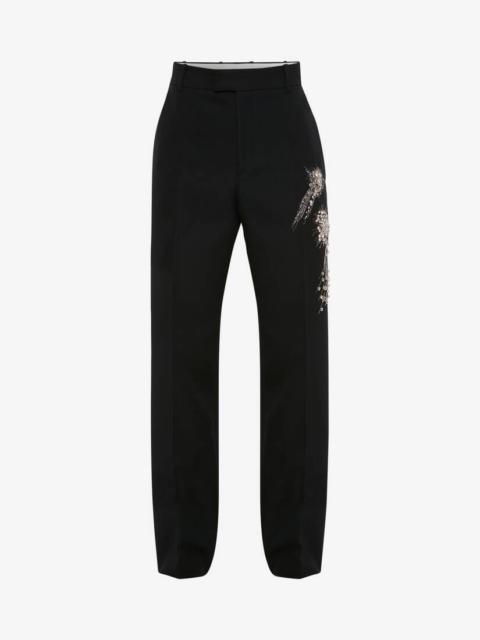 Alexander McQueen Men's Astral Jewel Wide Leg Trousers in Black