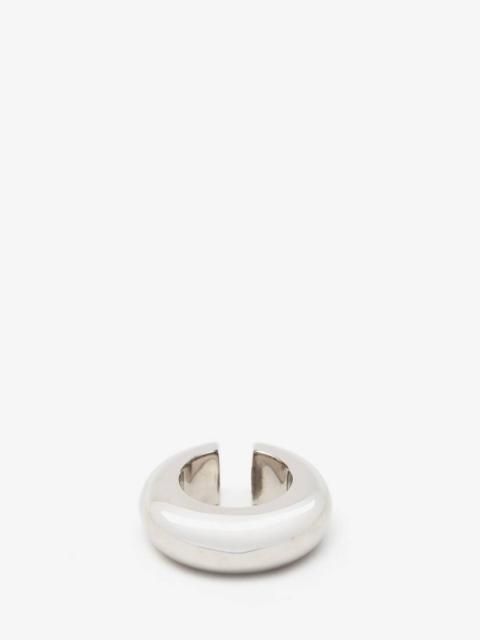 Alexander McQueen Women's Chunky Single Hoop Ear Cuff in Antique Silver