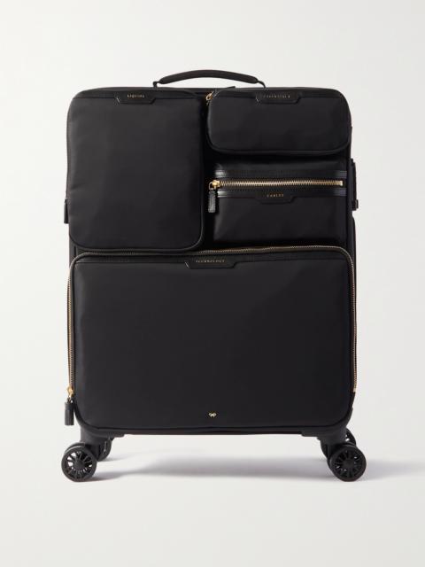 Anya Hindmarch Shorthaul Trolley Leather-trimmed Econyl Suitcase