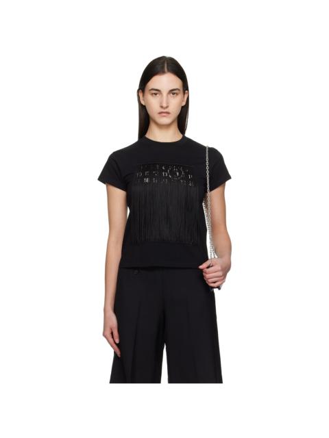 MM6 Maison Margiela Black Fringe Logo T-shirt