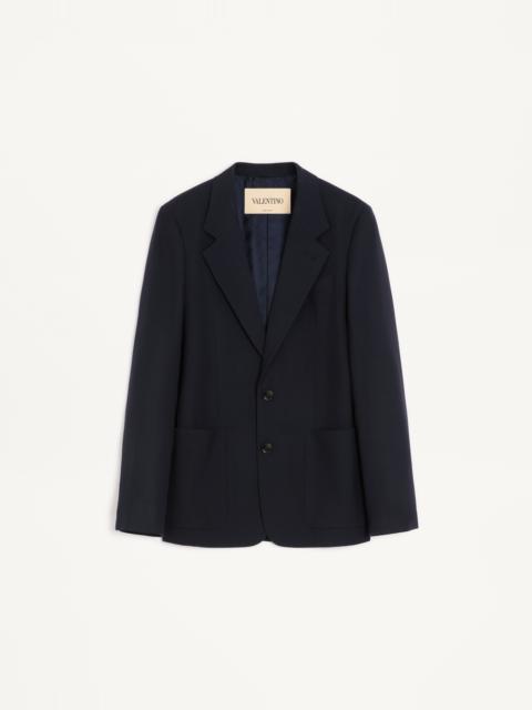 Valentino VALENTINO SINGLE-BREASTED JACKET IN NATTÉ WOOL