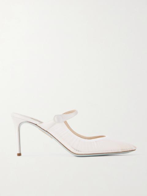 AQUAZZURA Voile 75 Satin-trimmed Tulle Mules