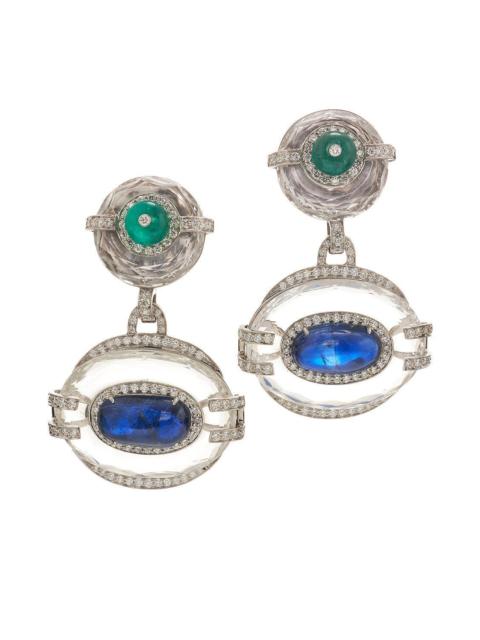Sapphire Emerald Couture Cassandra Drop Earrings