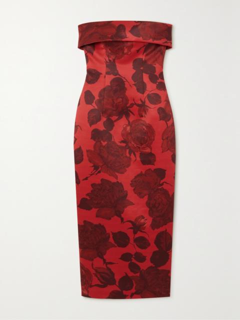 EMILIA WICKSTEAD Keeley Strapless Floral-print Taffeta-faille Gown