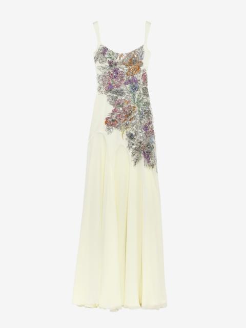 Alexander McQueen Smashed Floral Embroidery Evening Dress