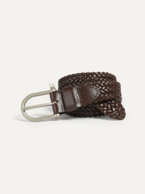 Bleu de Chauffe MANILLE BELT / BRAIDED LEATHER  -  EXPRESSO