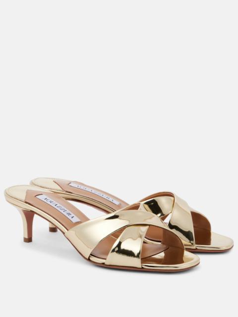 AQUAZZURA Divine 50mm mirrored mules