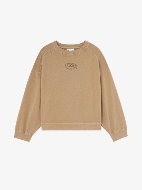 GANNI ESSENTIALS CREWNECK WITH WASHED EFFECT