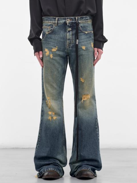Ann Demeulemeester Hamo Distressed Denim Bootcut Jeans