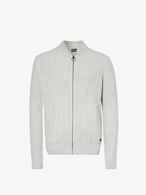 Barbour Cable-knit stand-collar wool and cotton-blend jumper