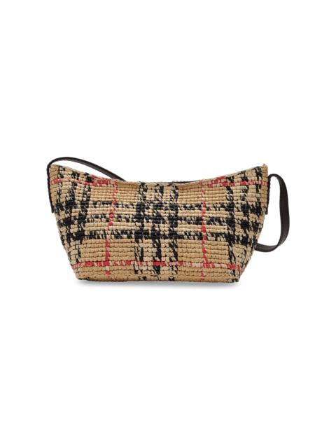 Burberry Women's Margate Check Raffia Baguette - Sand
